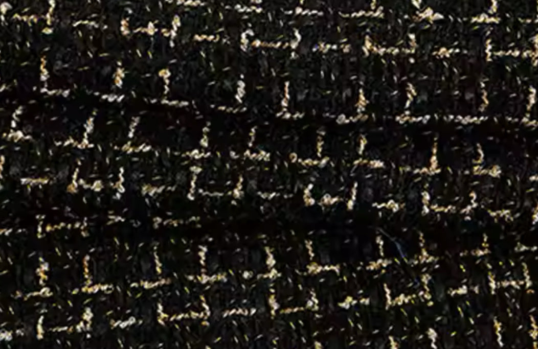 Gonna Valentina Corta Tweed Nero e Oro