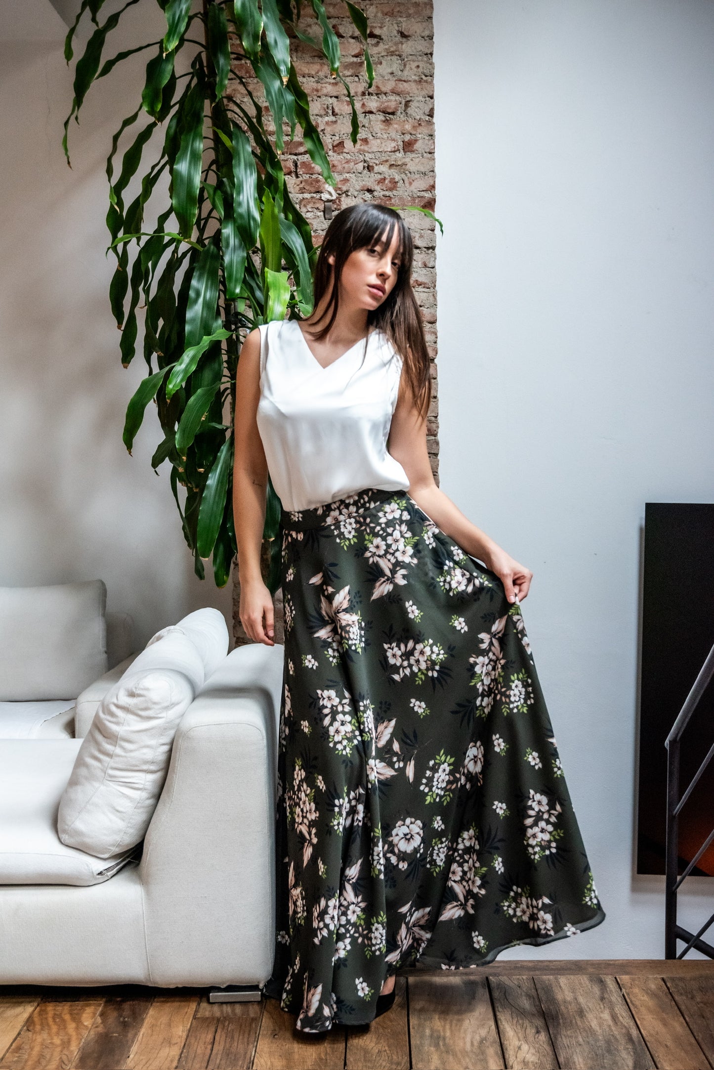 Gonna Malu’ Chiffon verde oliva