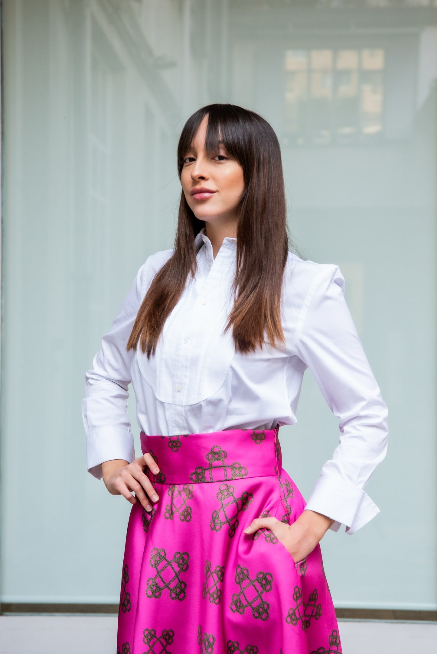 Gonna Valentina tessuto DOUCHESSE, SATIN O PANNO in motivo e colore PERSONALIZZATO