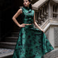 Gonna Valentina Fiori Verde Bosco