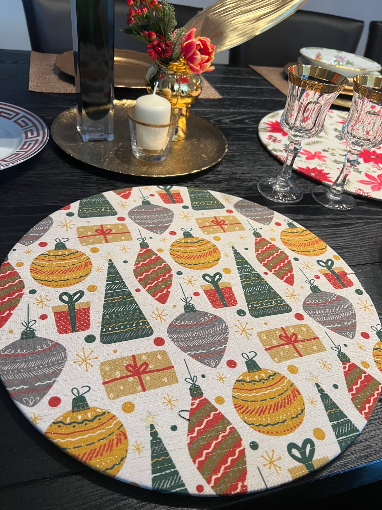 Sottopiatti motivo palle di Natale