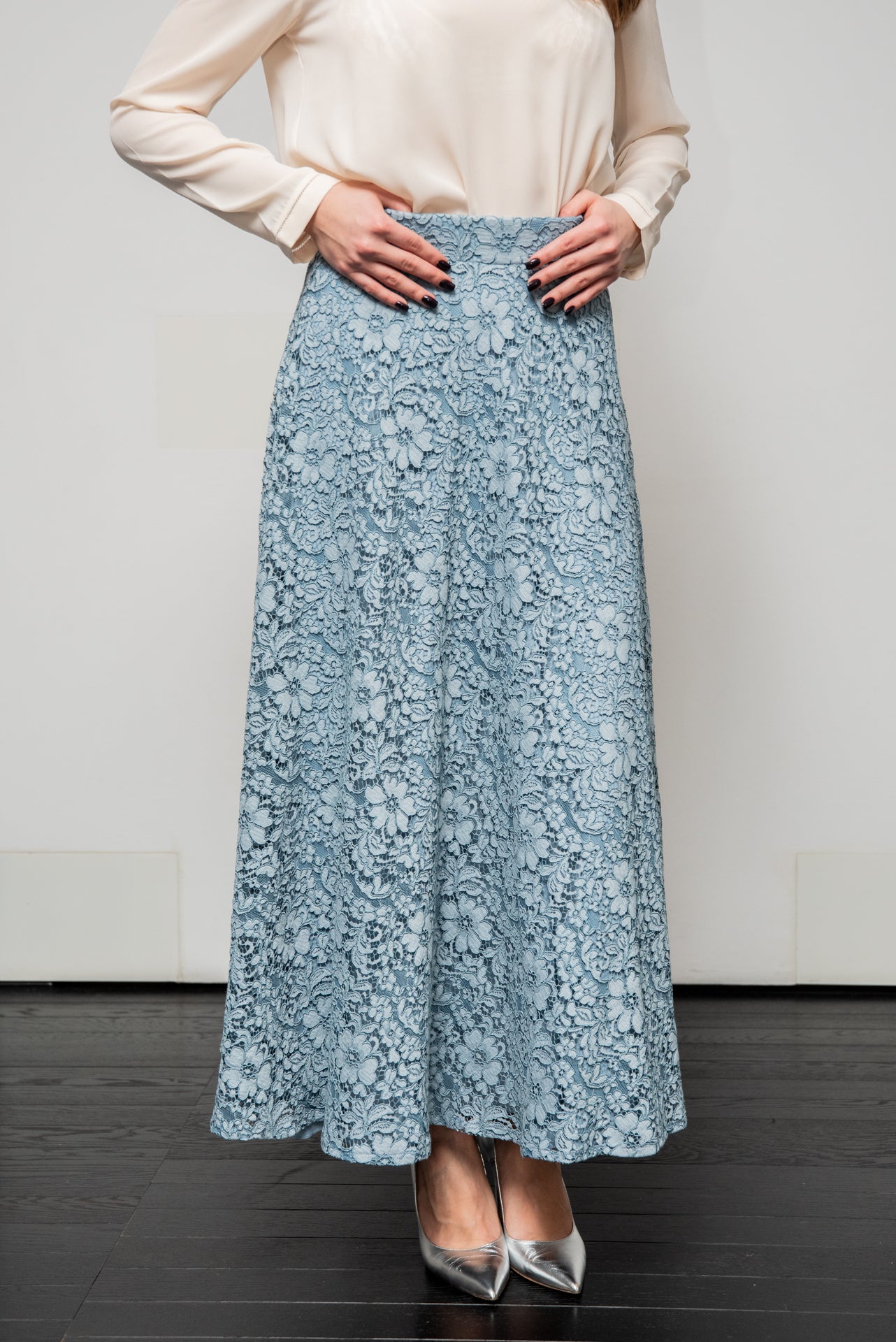 Gonna Valentina pizzo azzurro