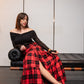 Gonna Franci Tartan Scacchi Rosso