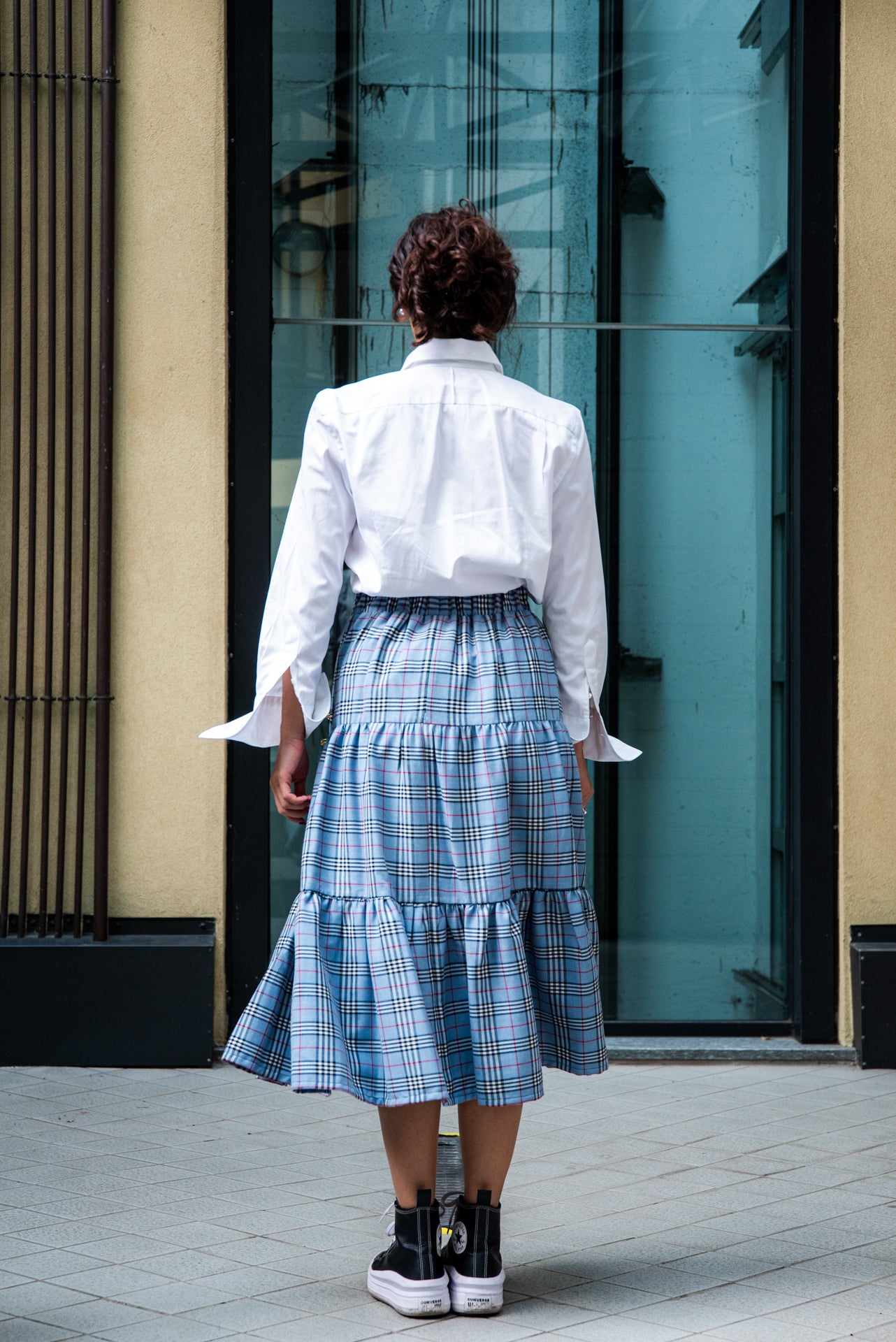 Gonna Franci Tartan Azzurro