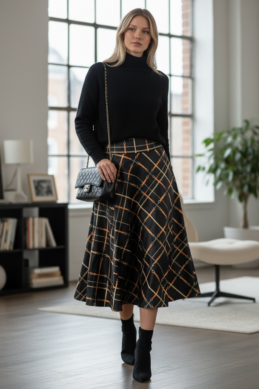 Gonna Valentina Cinghie tessuto panno Nero