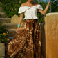 Gonna Valentina Douchesse Foglie Beige
