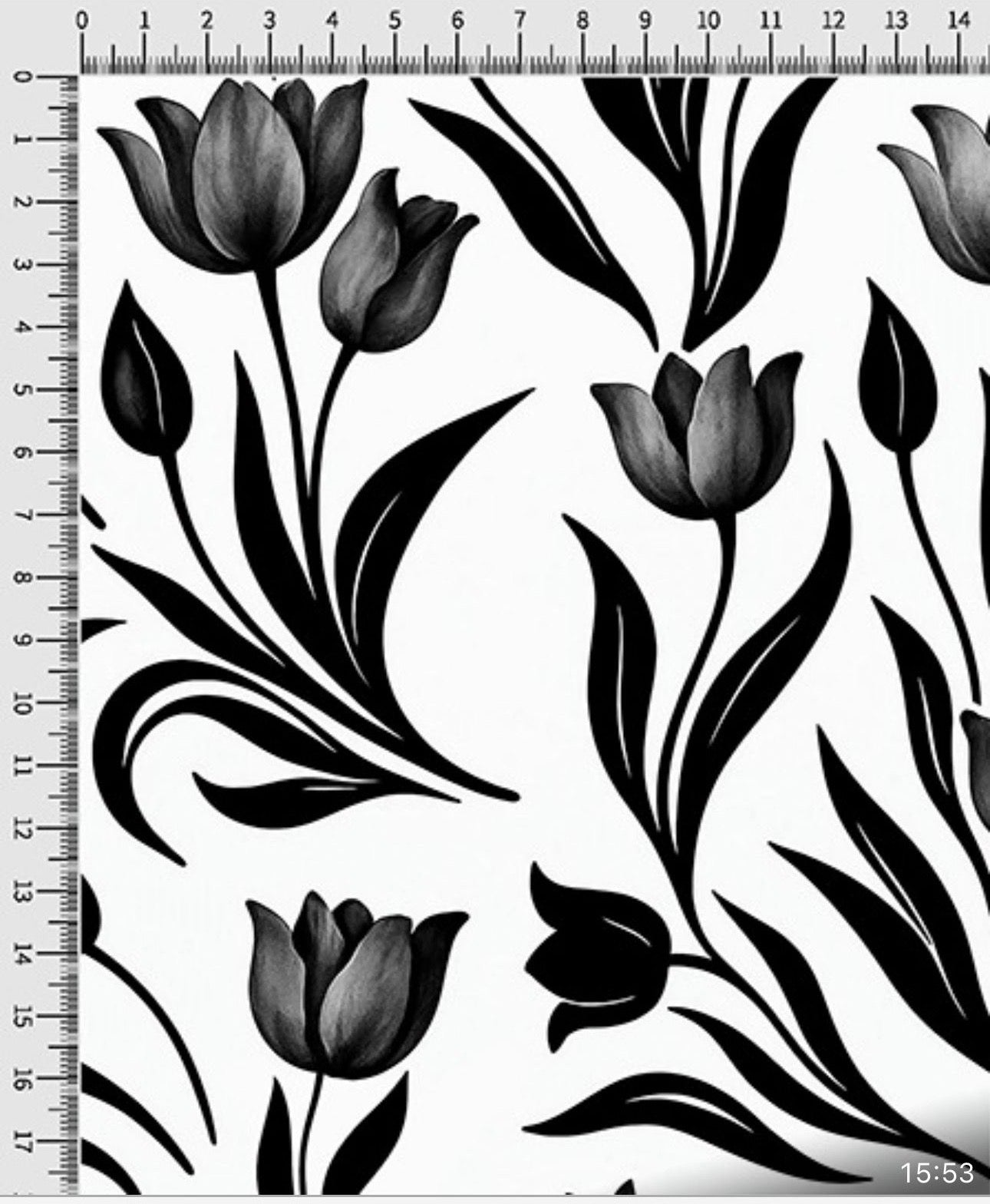 Gonna Valentina raso di cotone tulipani neri