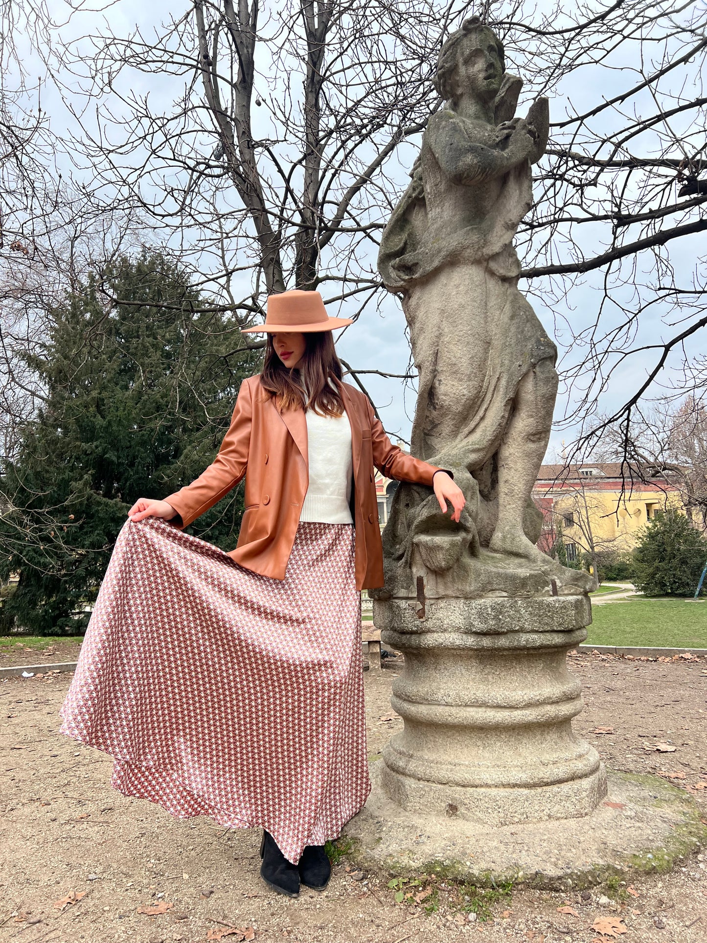 Gonna Malu’ in viscosa con micro motivo