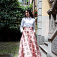 Gonna Valentina Catene Tessuto Douchesse Cipria