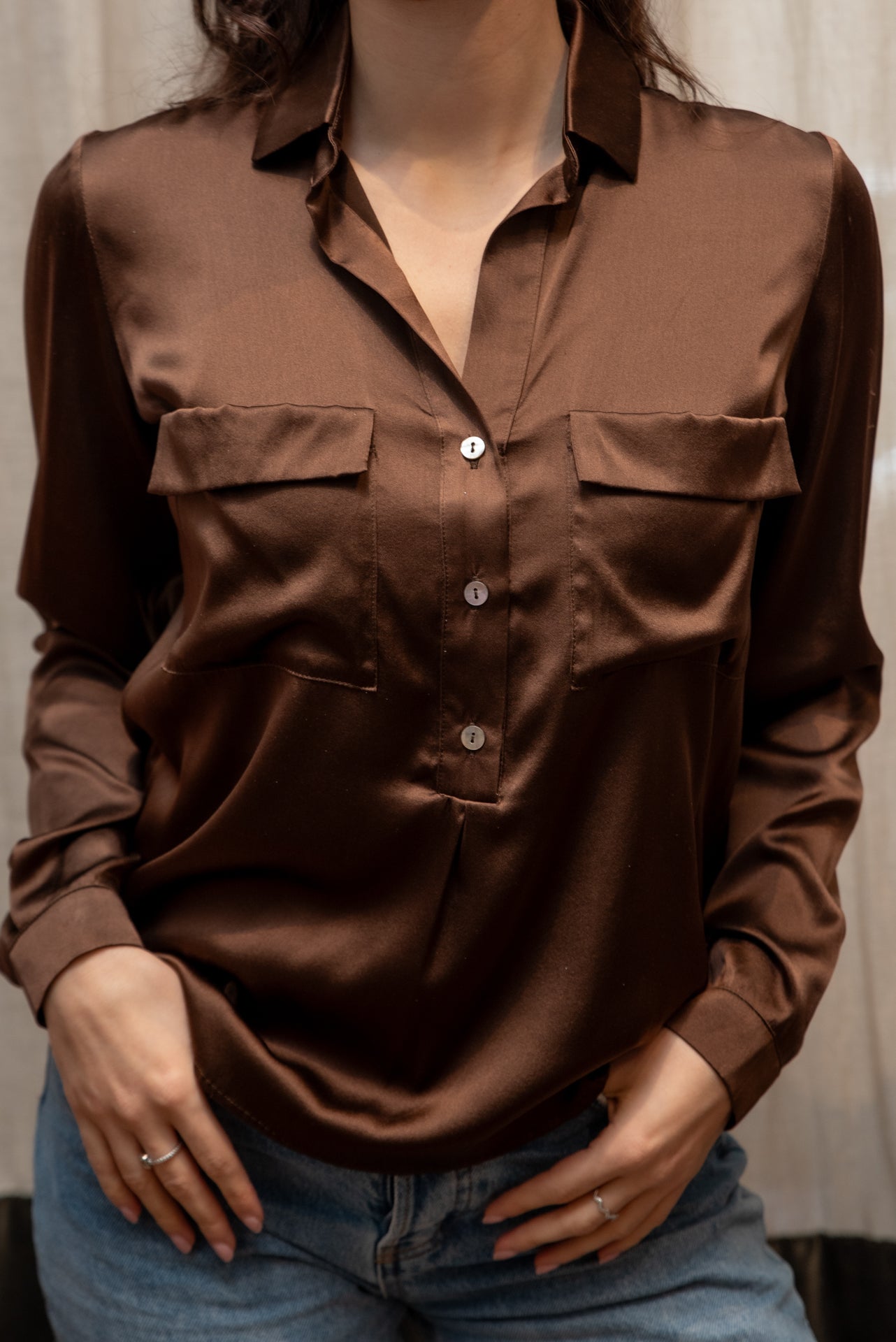 Top modello MILANO in seta Strech