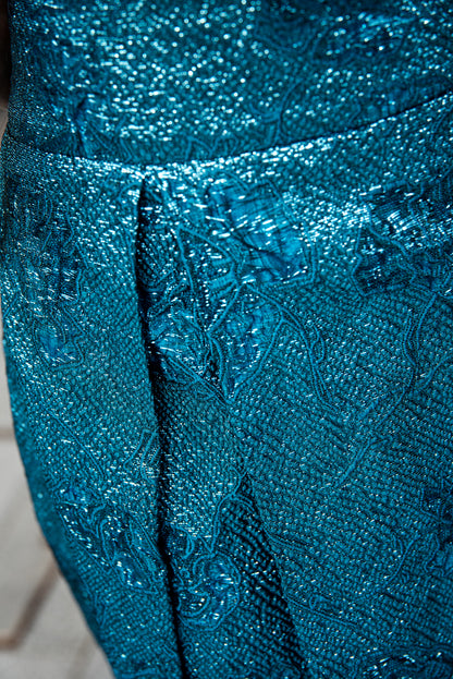 Gonna Robi  broccato ottanio