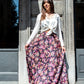 Gonna Malu’ Chiffon nero con fiori