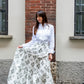 Gonna Franci Cotone Catene Bianco