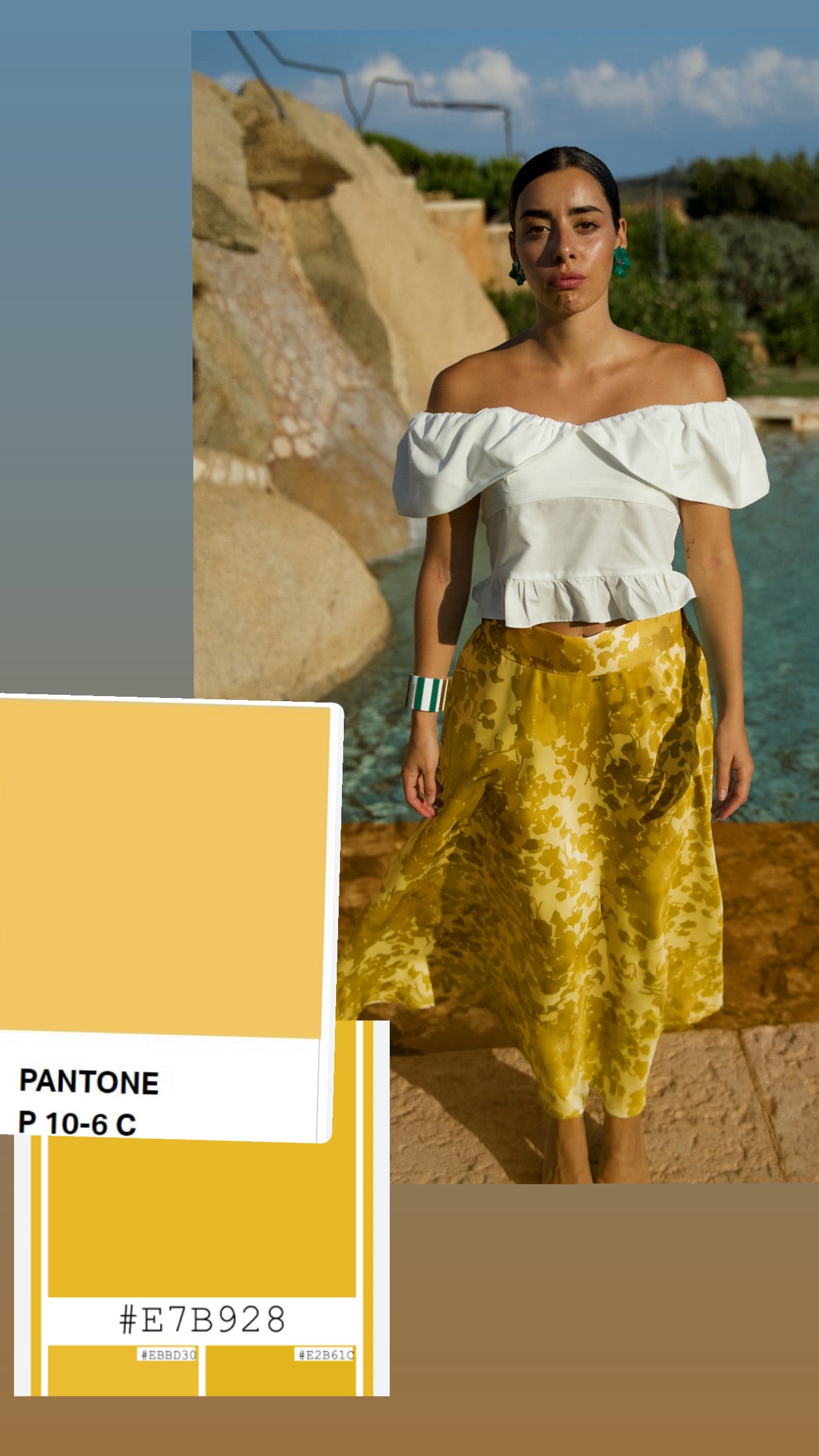 Gonna Valentina Douchesse Foglie Giallo