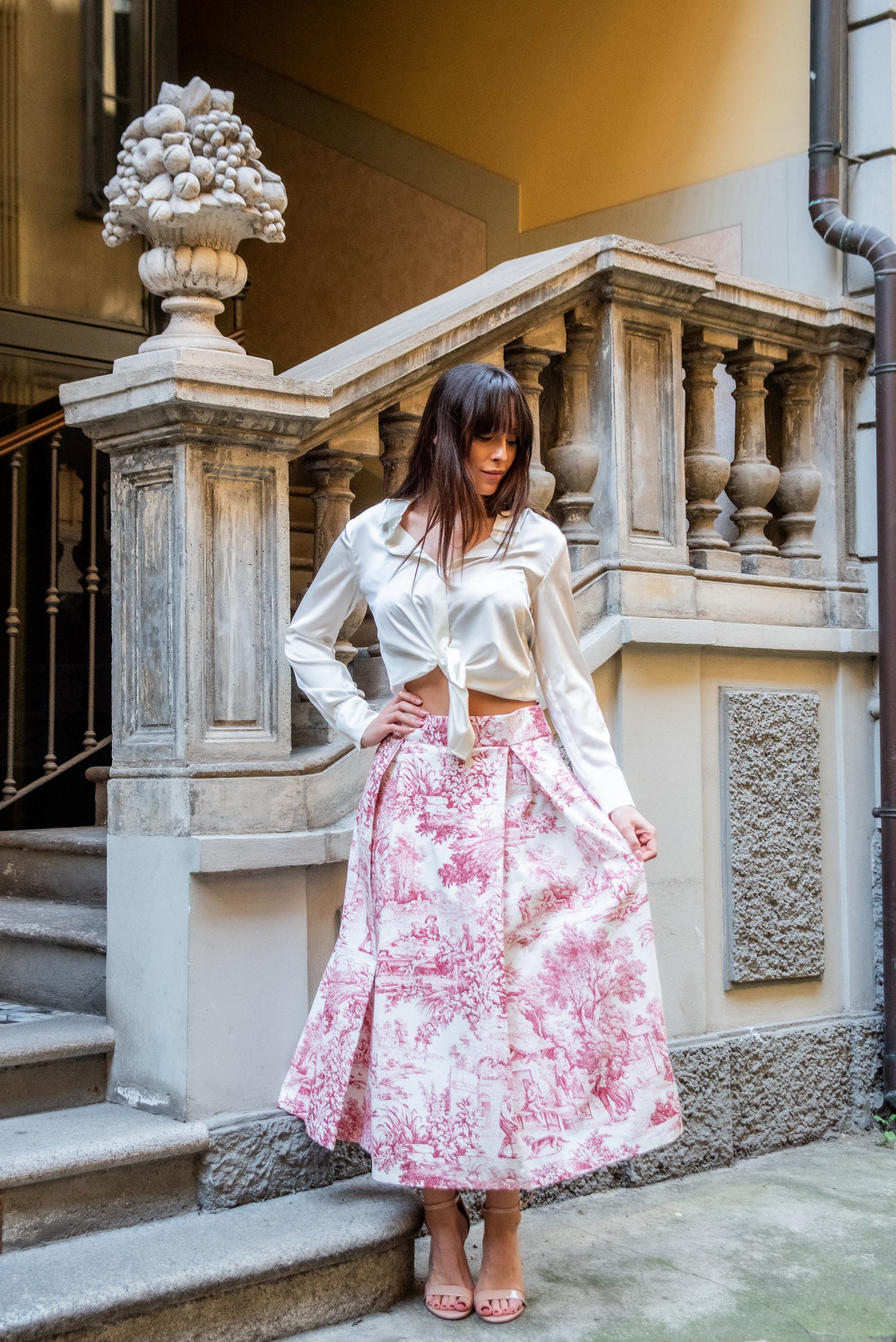 Gonna Toile de Jouy Robi rossa