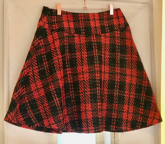 Gonna Valentina Corta Tweed Lame’ Rosso e Nero a Quadri