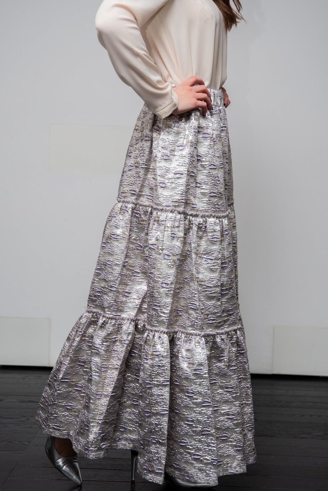 Gonna Franci  Broccato argento