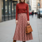 Gonna Malu’ Viscosa Rossa con motivo Beige