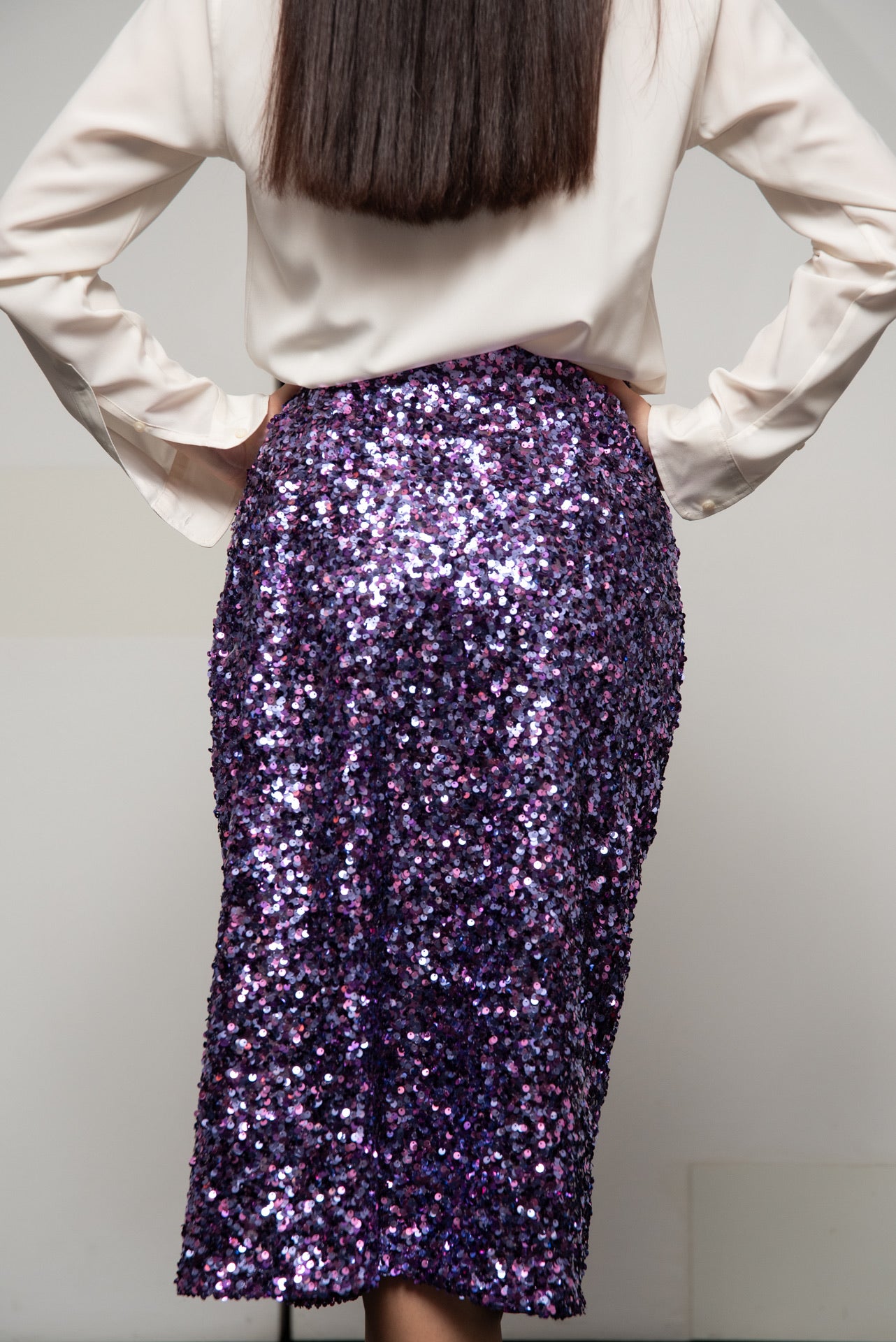 Gonna Sandrina Paillettes Viola