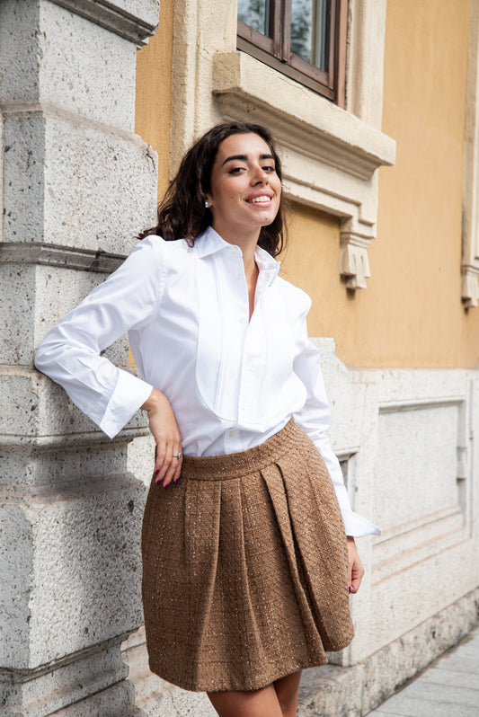 Gonna Paola Tweed Lame’ Nocciola