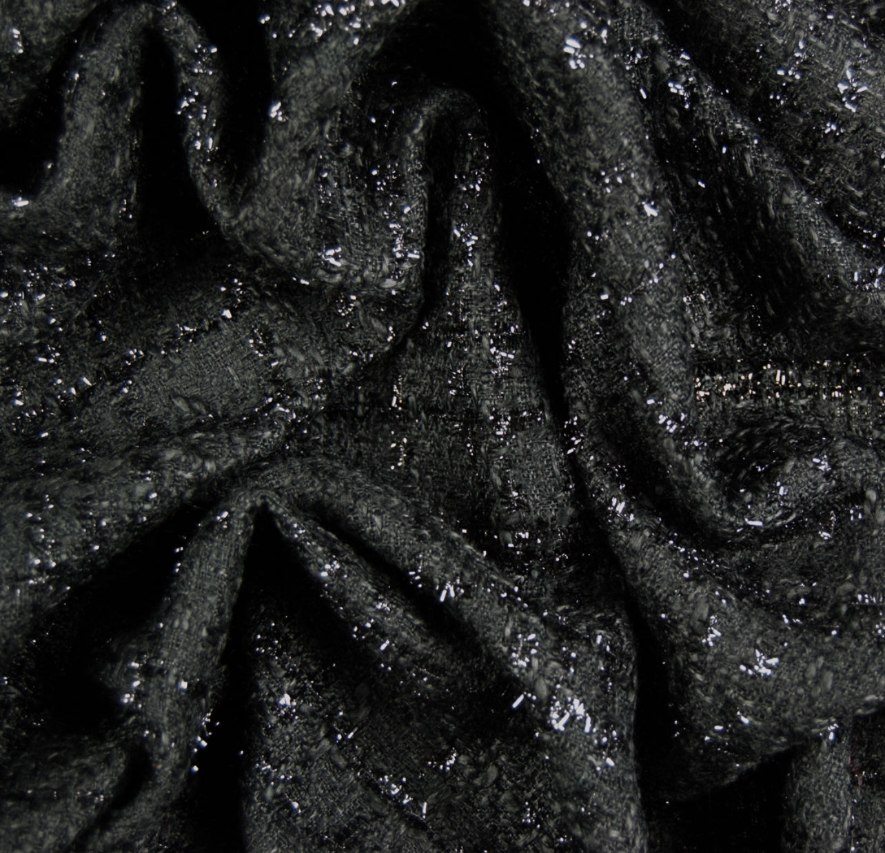Gonna Valentina Corta Tweed Nero e Oro