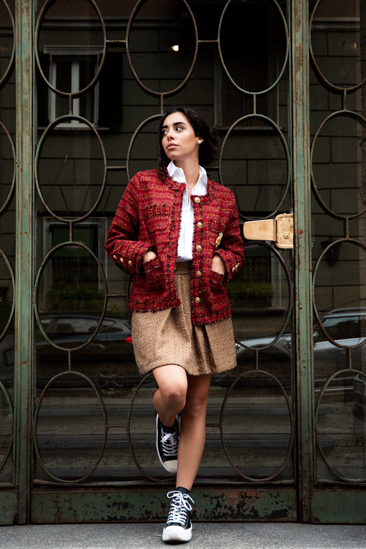 Gonna Paola Tweed Lame’ Nocciola