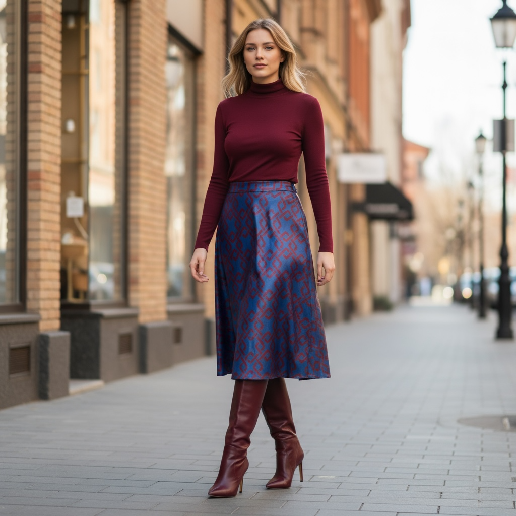 Gonna Malu’ in satin Blu motivo greche