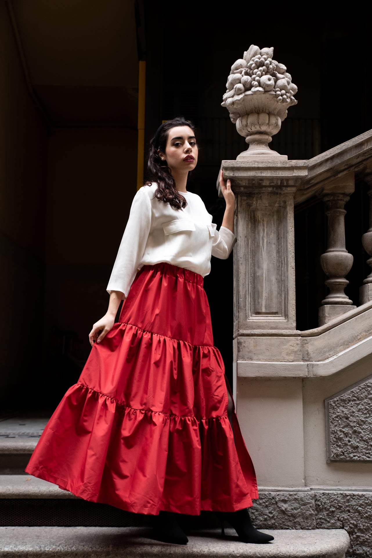 Gonna Franci Taffeta’ Rosso