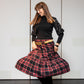 Gonna Franci Tartan Nero e Rosso