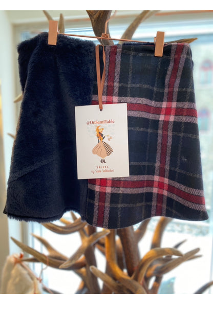 Gonna Monica in ecopelliccia e lana scozzese