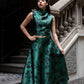 Gonna Valentina Fiori Verde Bosco