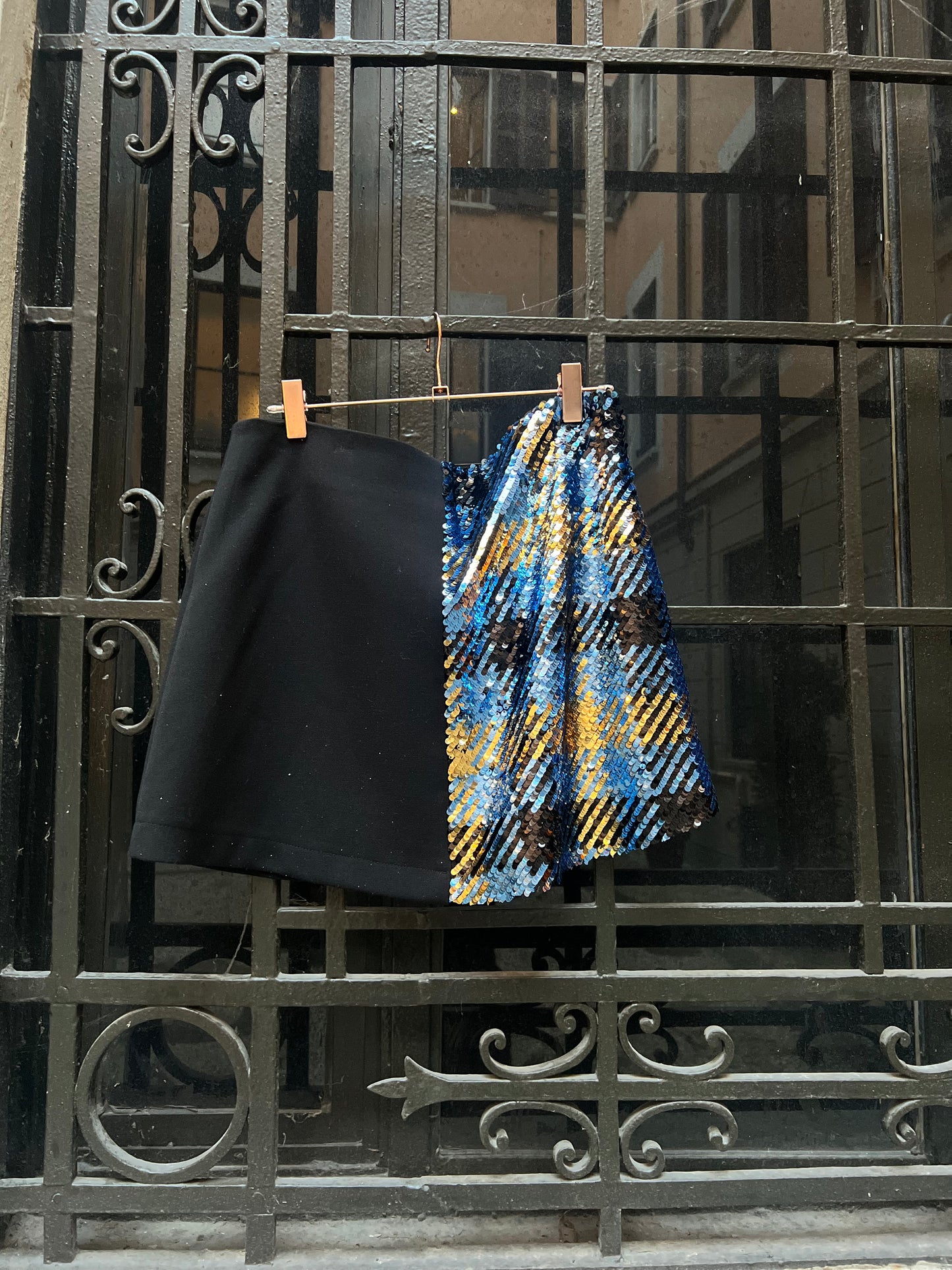 Gonna Monica Paillettes Turchesi a scacchi