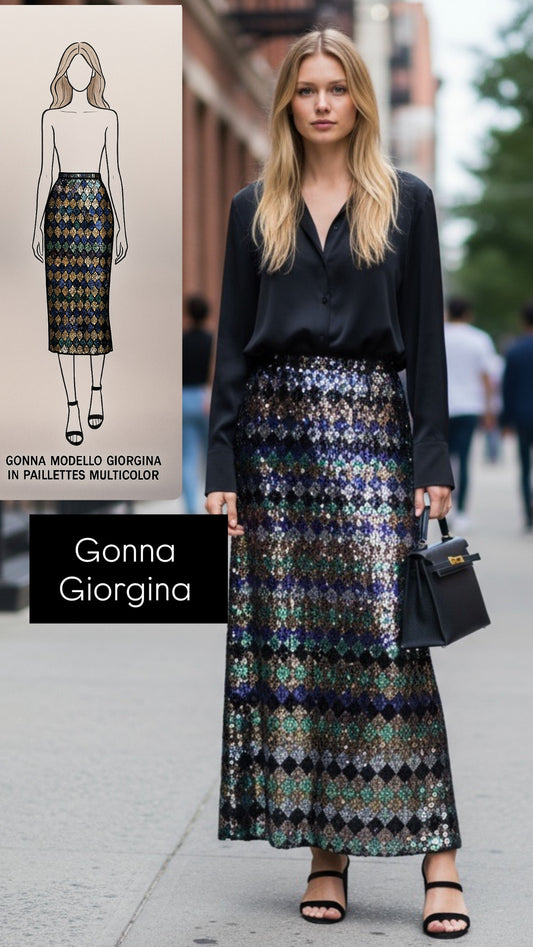 Gonna Giorgina  Paillettes Arlecchino