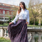 Gonna Malu’ Chiffon blu e bordeaux