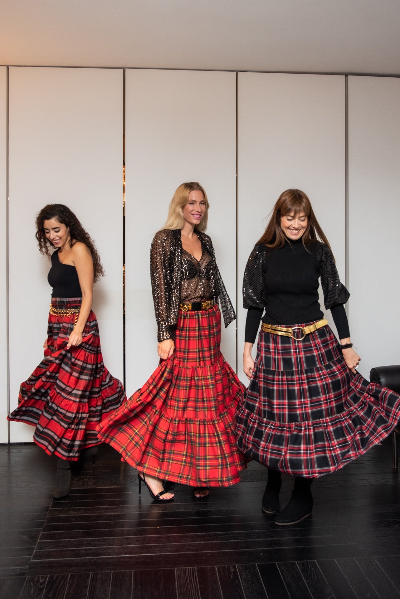 Gonna Franci Tartan Rosso