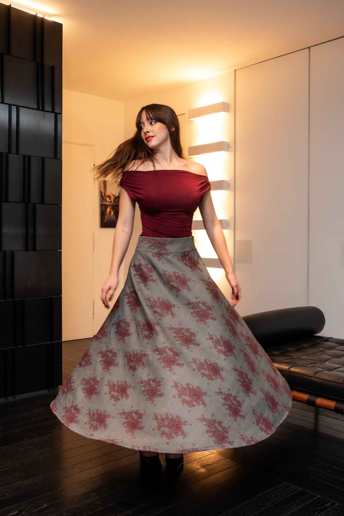 Gonna Valentina Principe di Galles Ricamato LIMITED EDITION