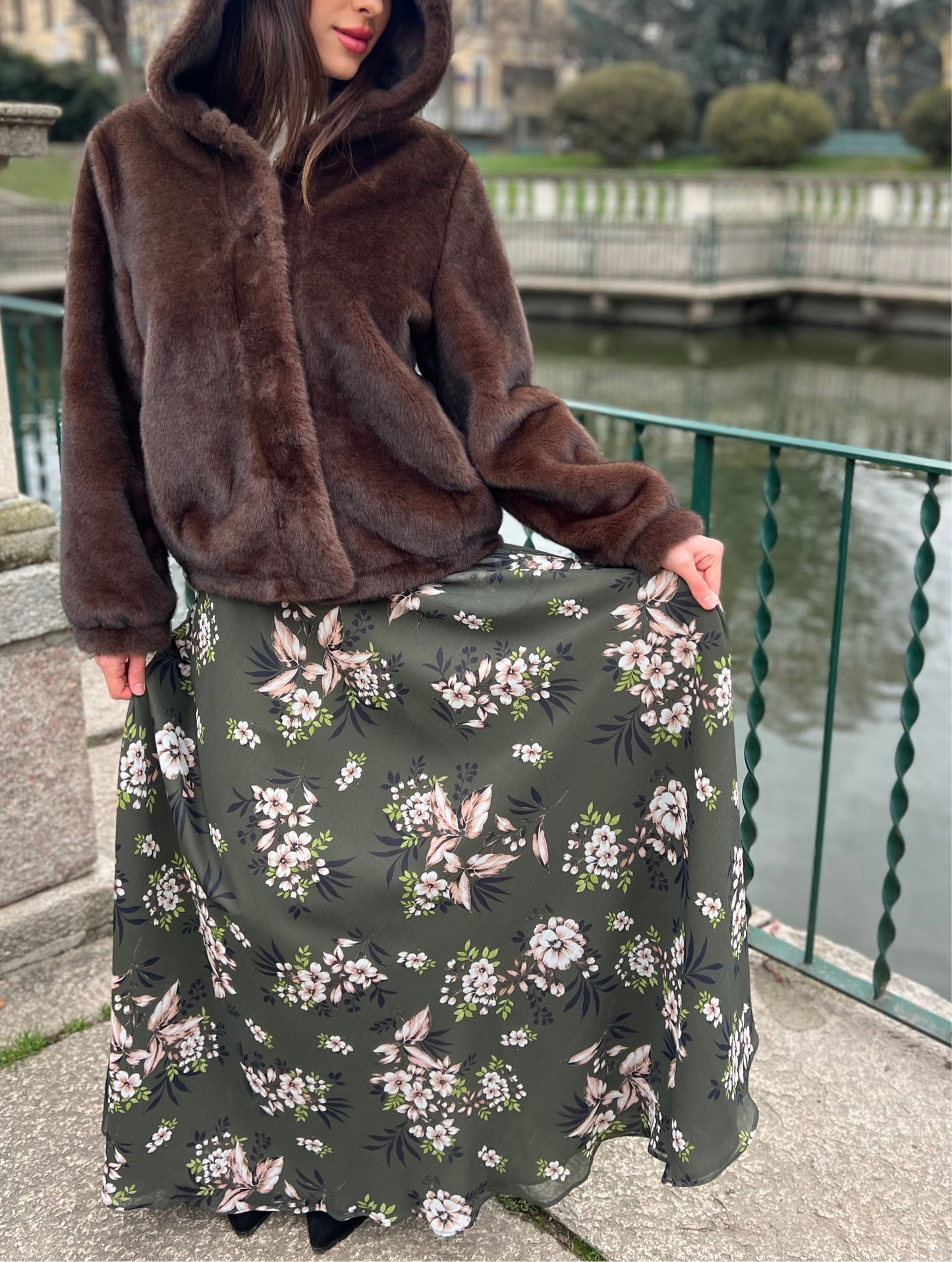 Gonna Malu’ Chiffon verde oliva