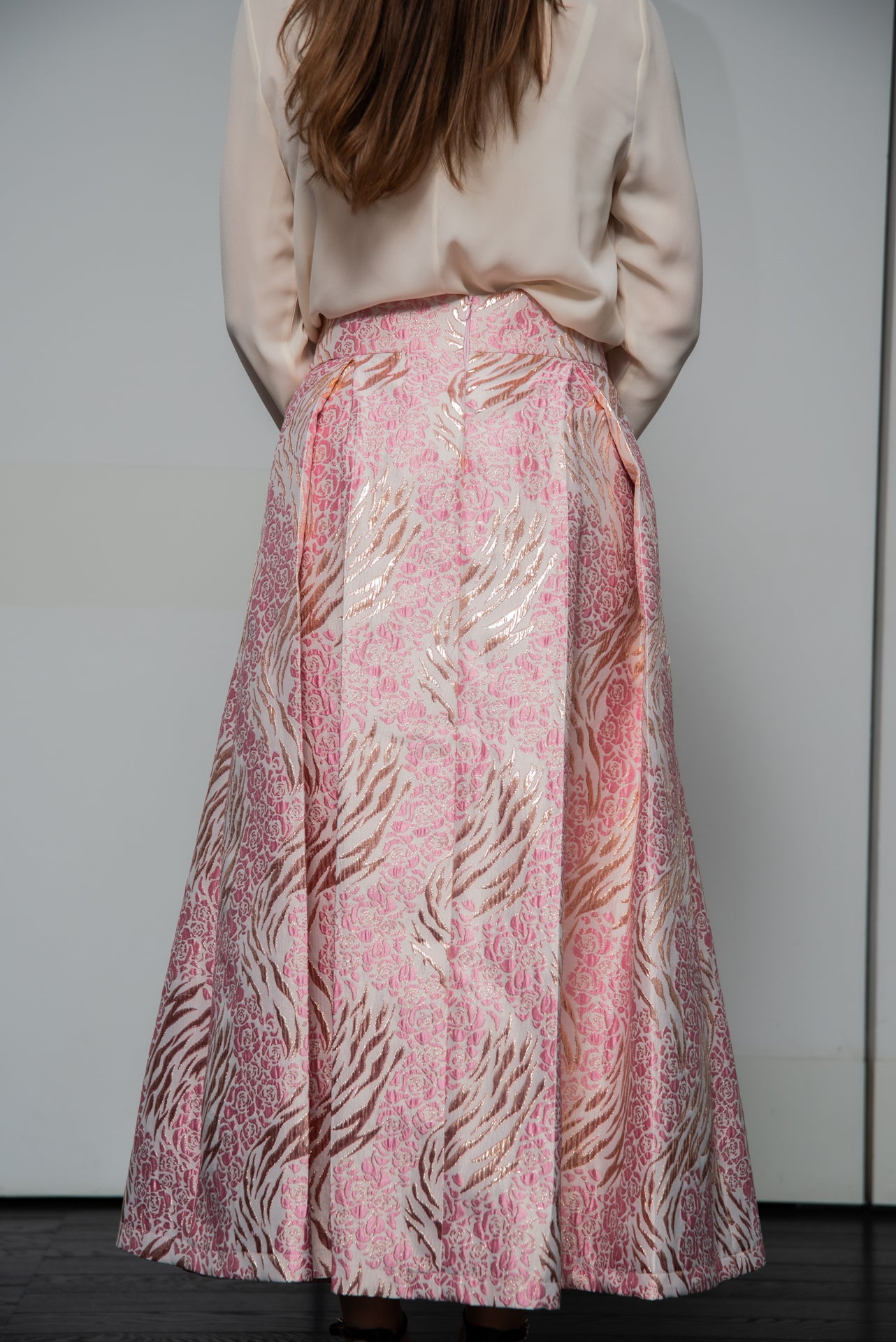 Gonna Robi  Broccato Fuxia