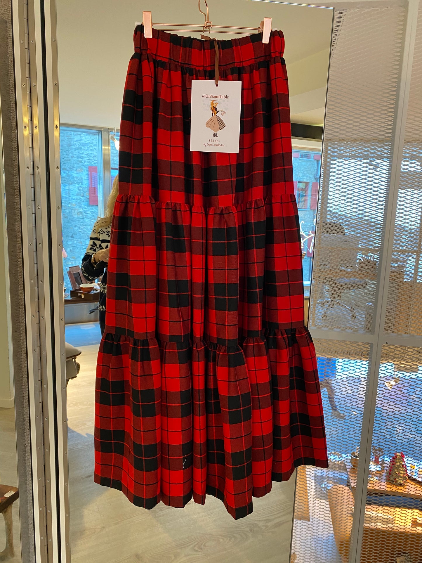Gonna Franci Tartan Scacchi Rosso