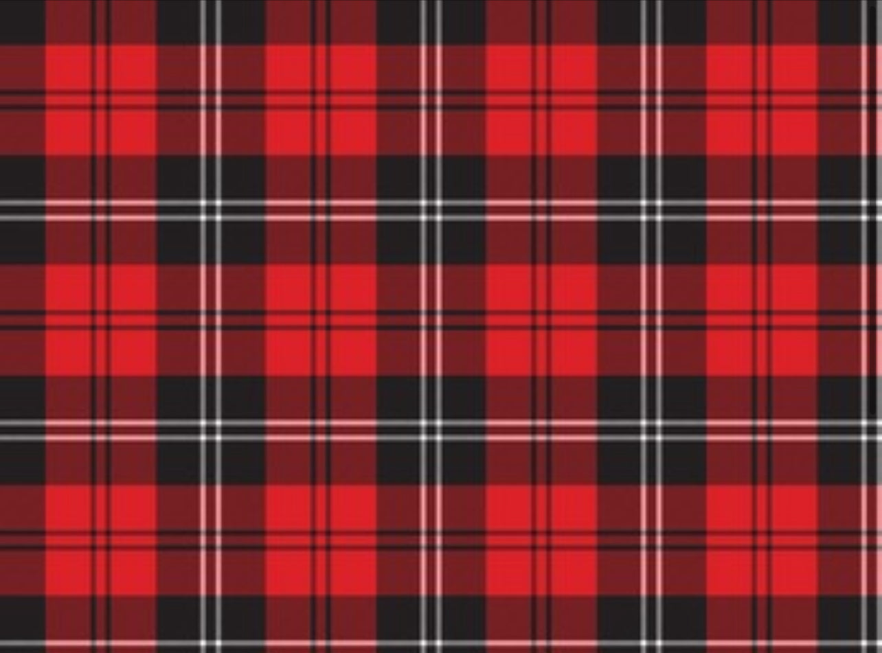 Gonna Valentina Tartan Tessuto Douchesse Scozzese Rosso e Nero