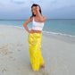 Gonna Broccato giallo e piume LIMITED EDITION spedita entro 3 settimane