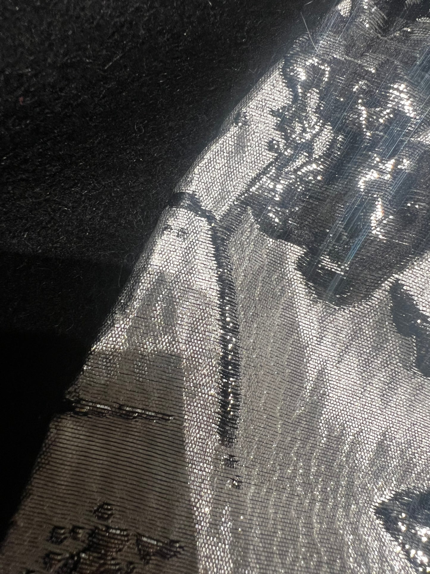 Gonna KIDS bicolore Duble lana nera e broccato argento