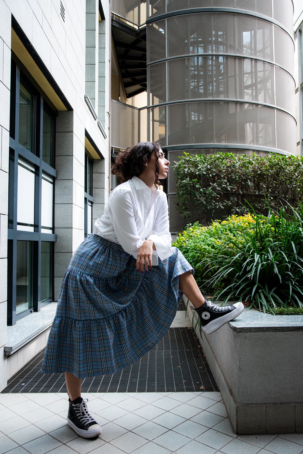 Gonna Franci Tartan Azzurro