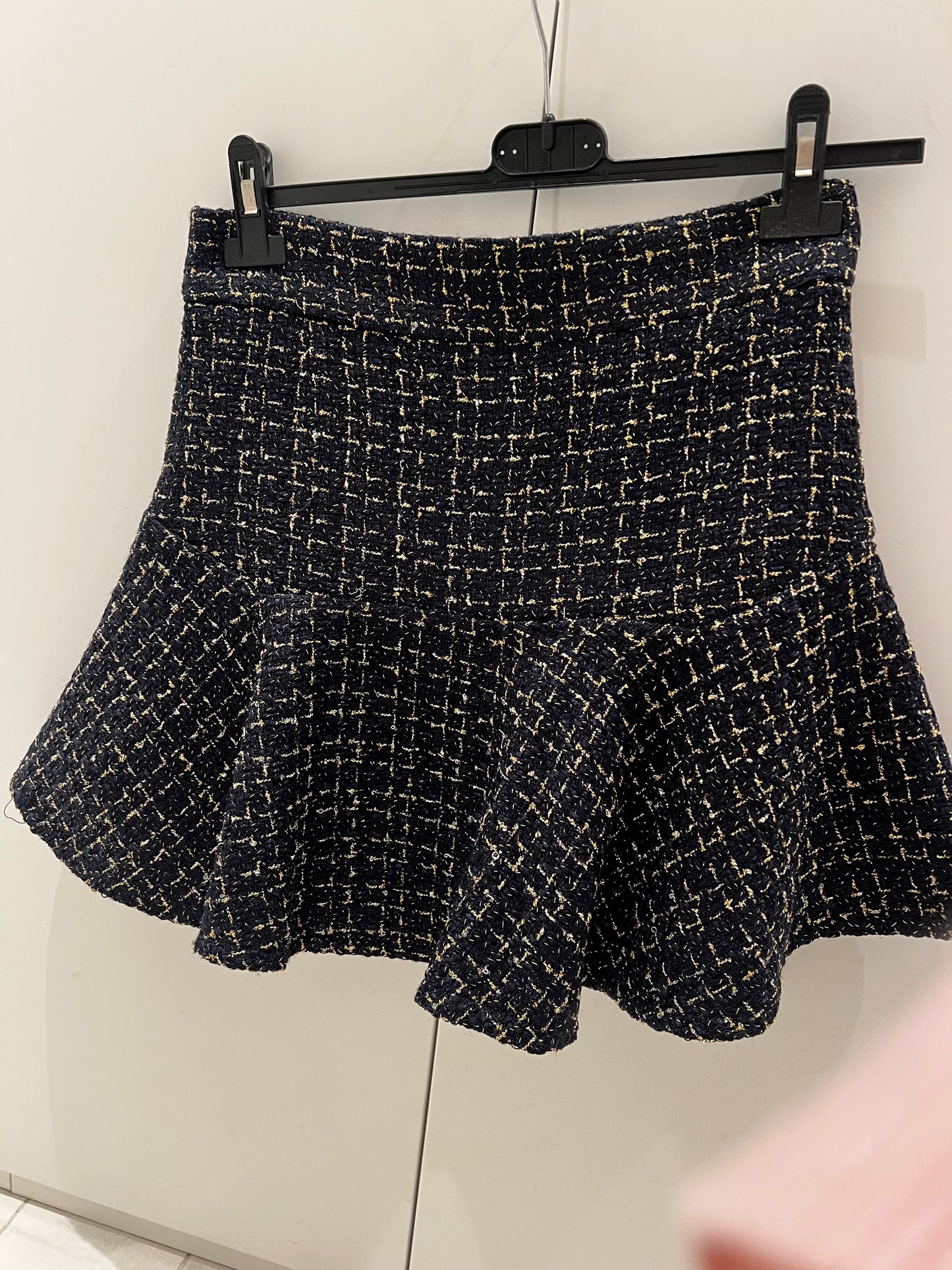 Gonna Kiki Tweed Lame’ blu fili oro