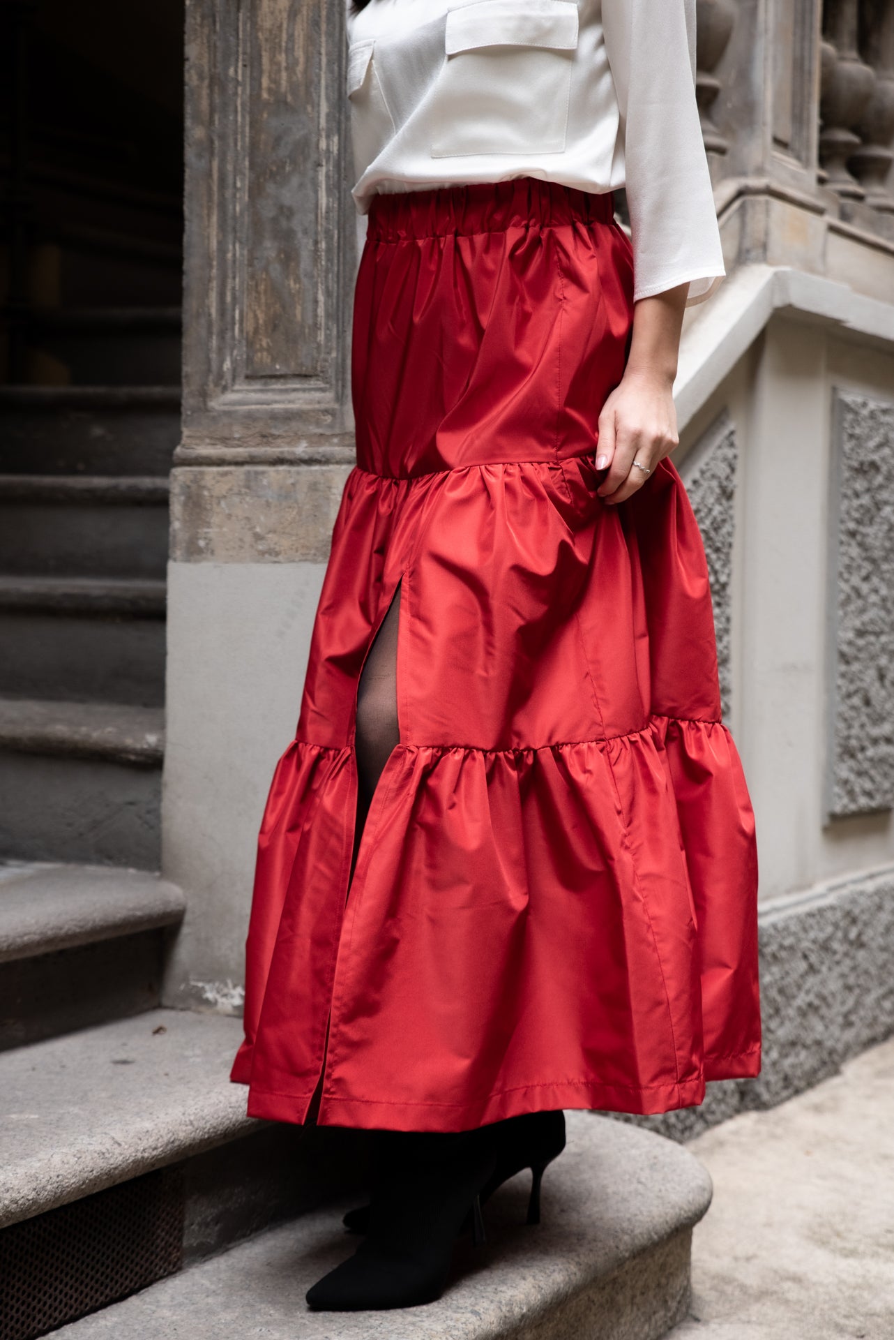 Gonna Franci Taffeta’ Rosso