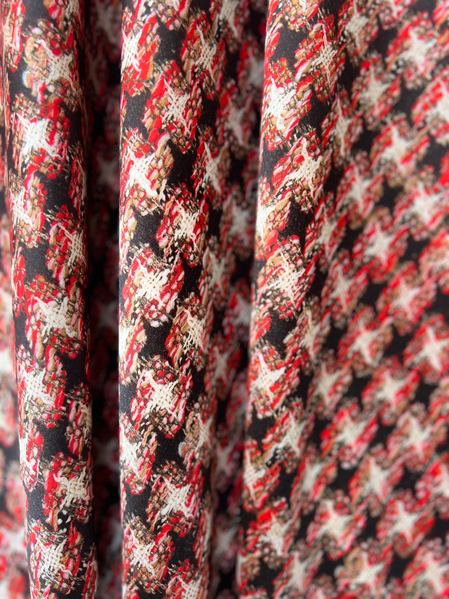 Gonna Malu’ Viscosa Rossa con motivo Beige
