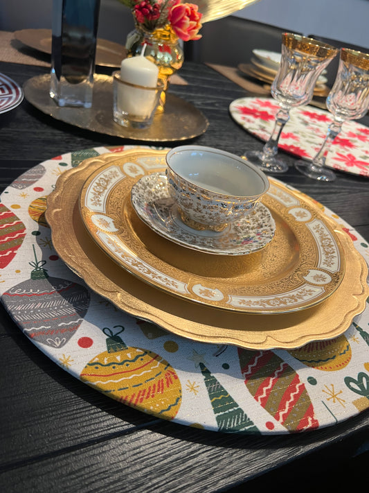 Sottopiatti motivo palle di Natale