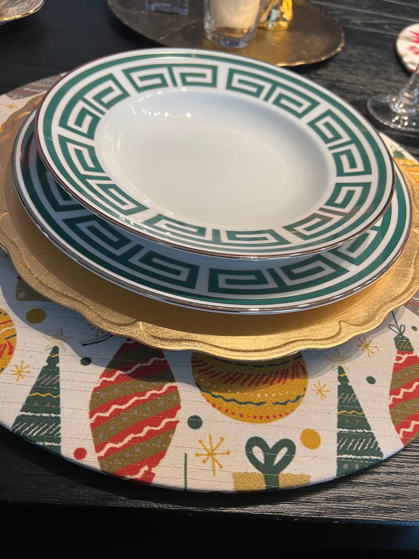 Sottopiatti motivo palle di Natale