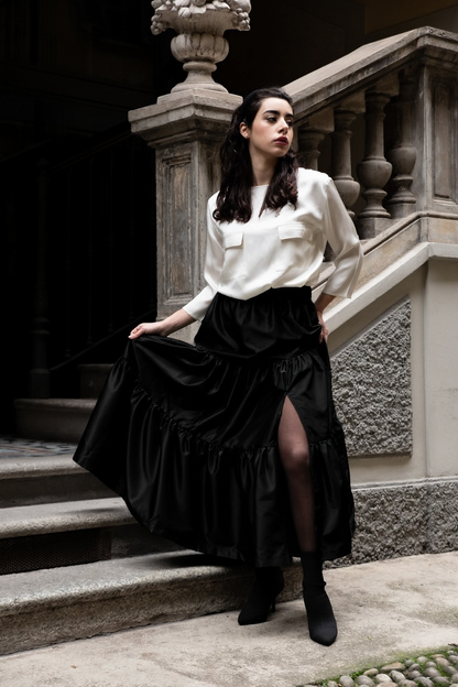 Gonna Franci Taffeta’ Nero