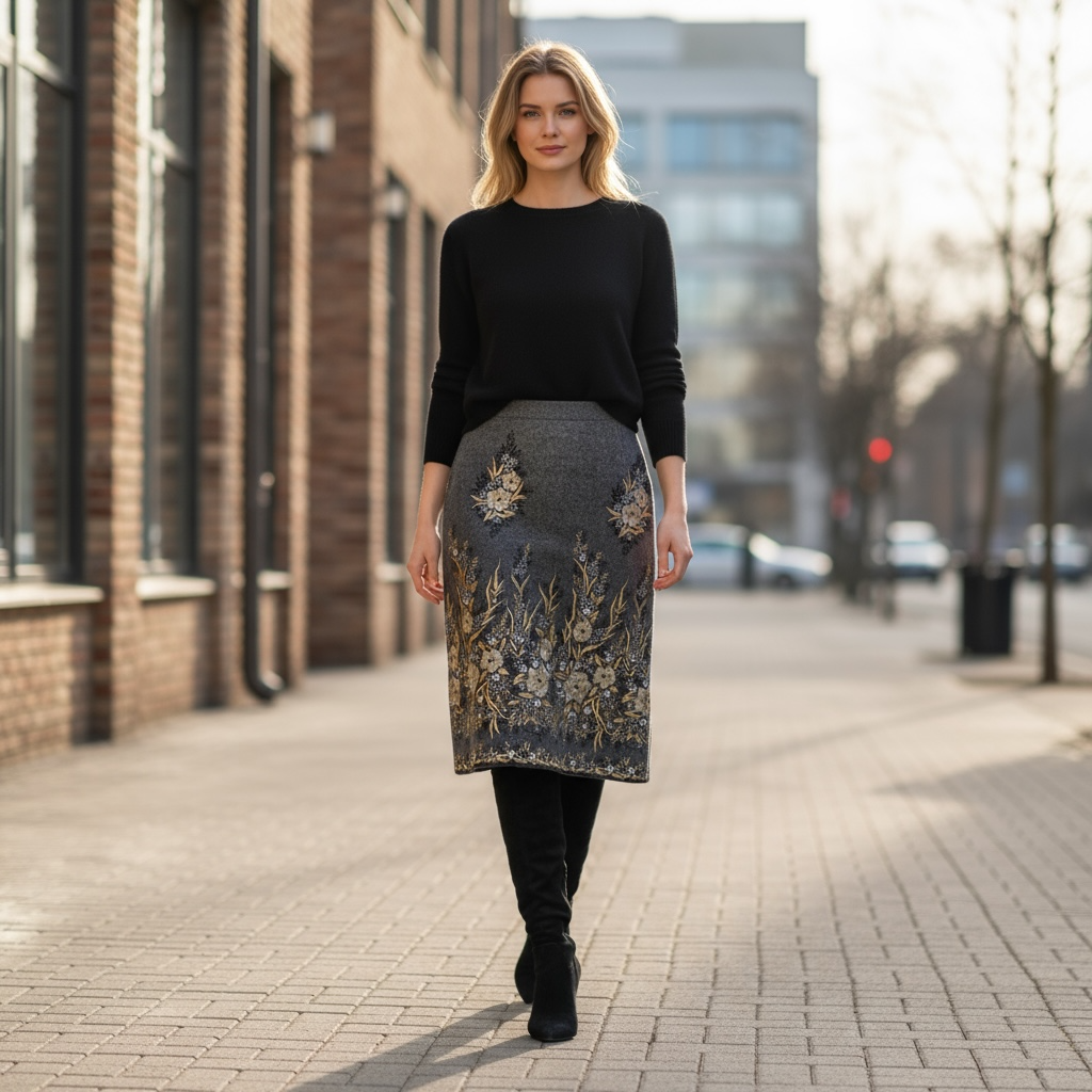 Gonna LIVIA Lana Ricamata LIMITED EDITION